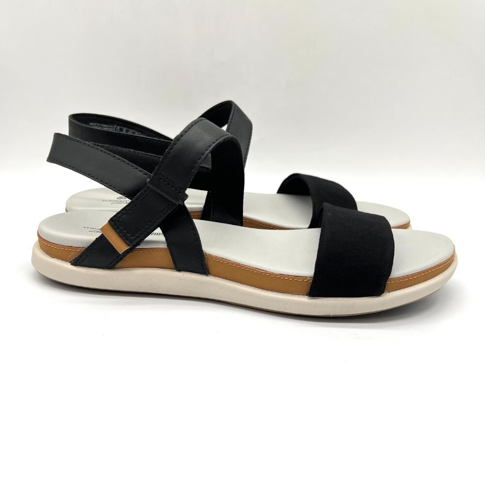 Cloudsteppers‎ By Clarks Womens Size 10 10M Black Comfort Sandals Shoes